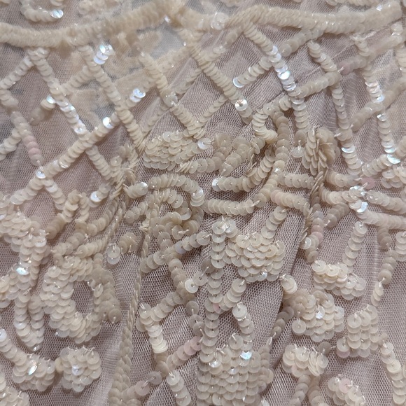 Mac Duggal Cream Long Sleeve Lace Dress 9142 Nude 2 - Picture 8 of 11